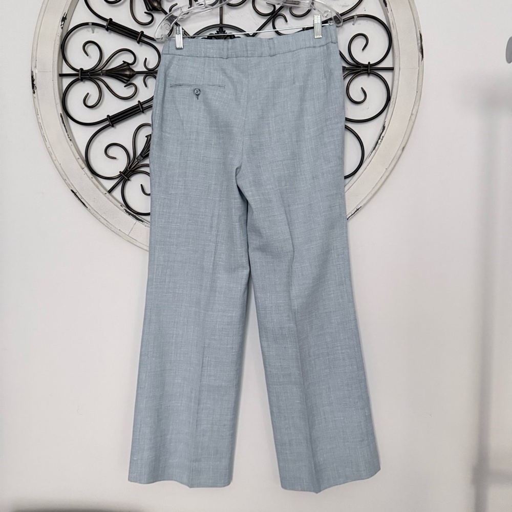 vtg Yves Saint Laurent YSL Linen Trouser Wide Leg Pants Women’s Blue 10 / Medium - Picture 3 of 12